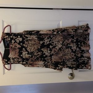 Black floral print Sleeveless dress